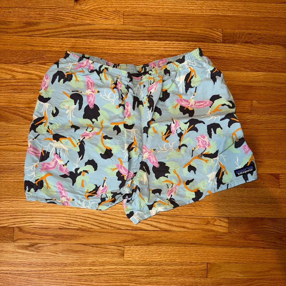 Patagonia Birds of Paradise Swim Shorts- Pastel Blue & Pink